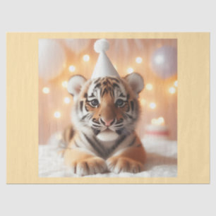 Papel De Seda Bebê Gato Revela Tigre Amarelo Neutro