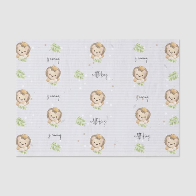 Papel De Seda bebê leão rei animais safari Tecido (Frente )