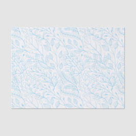 Papel De Seda Bebê Pastel Azul Claro Floral Elegante Casamento  