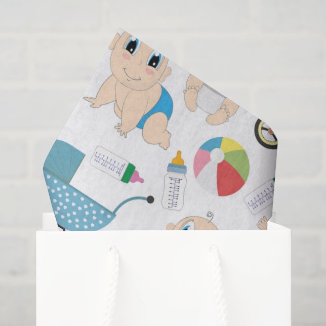 Papel De Seda Bebês Divertidos  (Sacola de presentes)