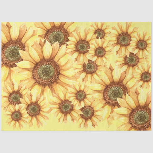 Papel De Seda Bed of Sunflower Decoupage (Frente )