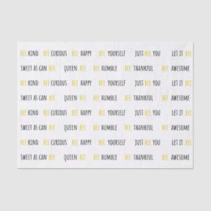 Papel De Seda Bee Happy Bee Kind Tissue Paper