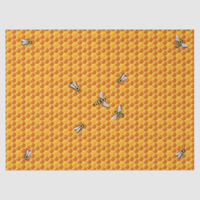 Papel De Seda Bee Hive Honeycomb Modelo (Frente )