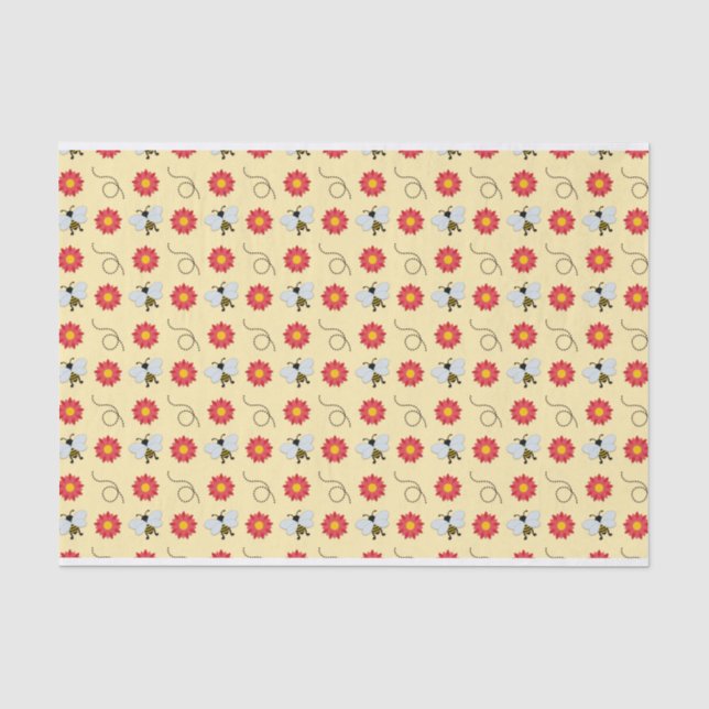 Papel De Seda Bee Honey And Flower (Frente )