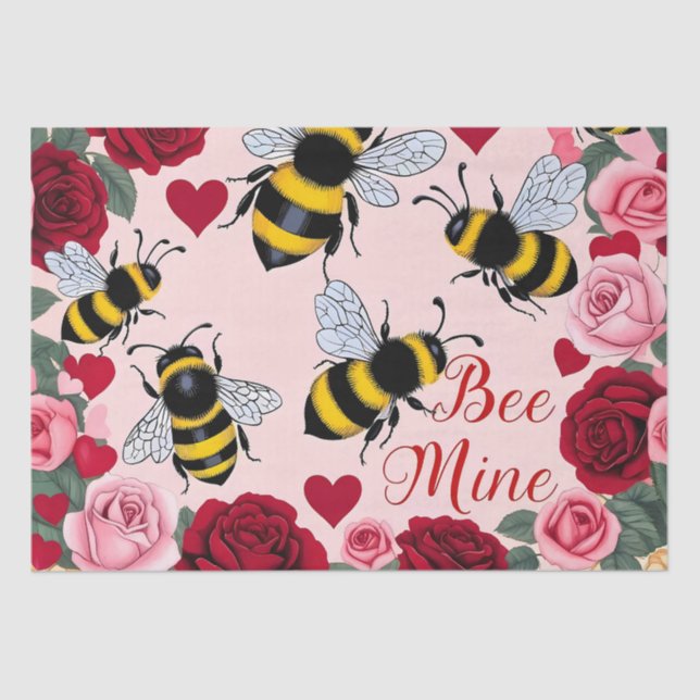 Papel De Seda Bee Mine Love Buzz Design (Frente )