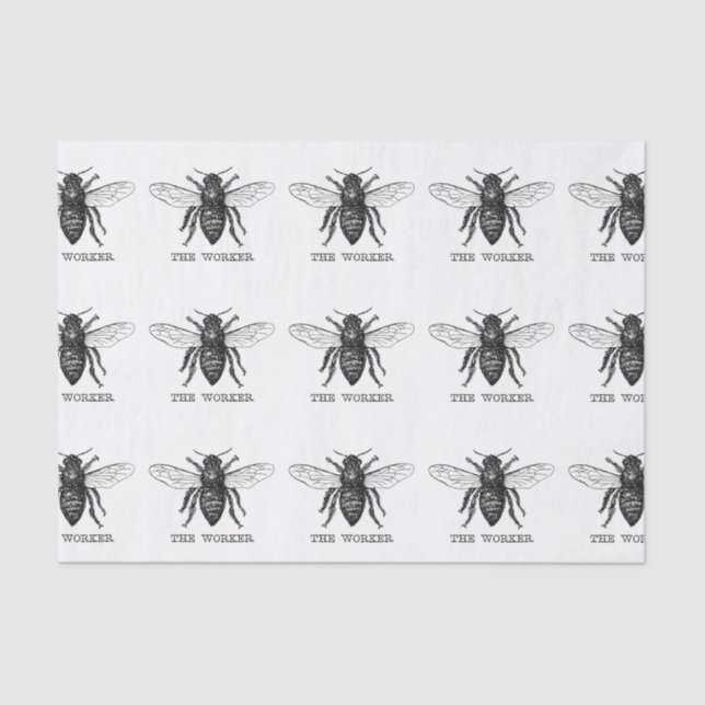 Papel De Seda Bee Worker Honey Black Bumblebee (Frente )