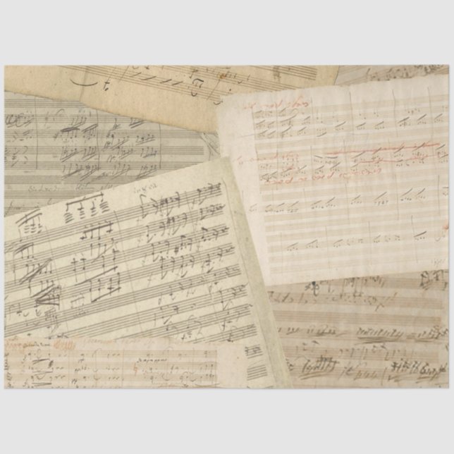 Papel De Seda Beethoven Music Manuscrito Medley (Frente )