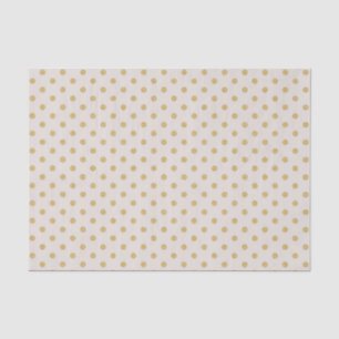 Papel De Seda Bege com bolinhas Dourados