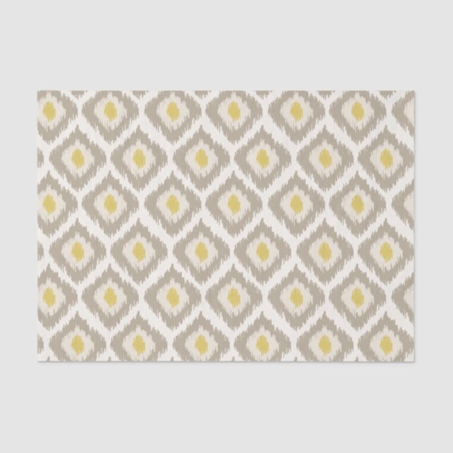 Papel De Seda Beige Diamond Ikat Pattern (Frente )