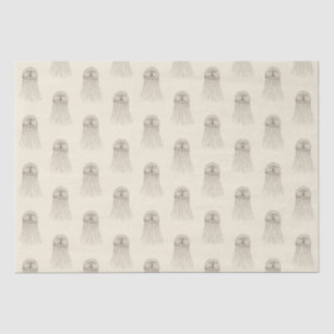 Papel De Seda Beige Marine Life Jellyfish Patterno