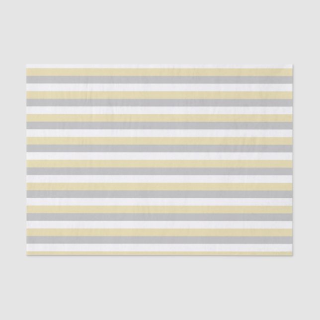 Papel De Seda Beige, Prata e Stripes Brancas (Frente )
