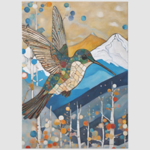 Papel De Seda Beija-flor Feliz Decoupage