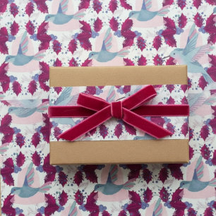 Papel De Seda Beija-flor Holly Natal Rosa Magenta