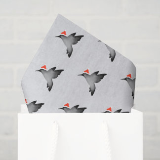 Papel De Seda Beija-flor sombra preta papai noel Natal feriado