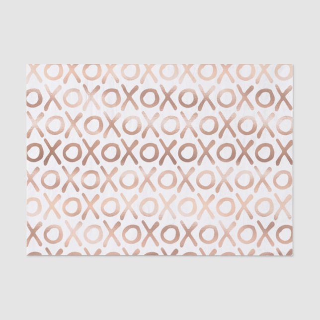 Papel De Seda Beijo Branco Rosa Dourado XOXO (Frente )