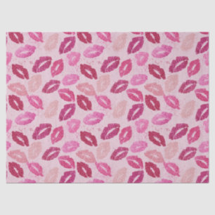 Papel De Seda Beijo de Batom Rosa Padrão Sem Costura
