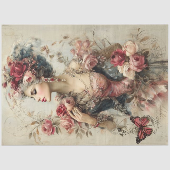 Papel De Seda Bela Coleção de Beleza Retrato (Frente )