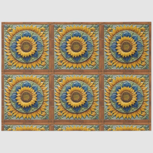 Papel De Seda Bela coleção de girassóis (Frente )