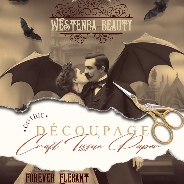 Papel De Seda Bela Drácula de Disco Vitoriana - Gota de Beijo (Criador carregado)