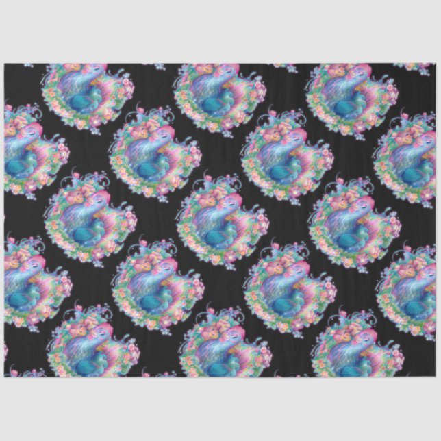 Papel De Seda Bela Galinha e Flores (Frente )