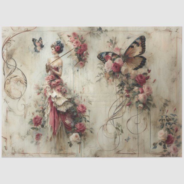 Papel De Seda Bela Rosa de Coleção de Bela (Frente )