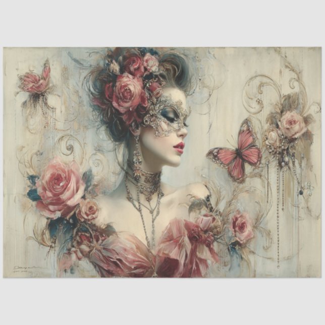 Papel De Seda Bela Rosa de Coleção de Bela (Frente )