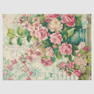 Papel De Seda Bela Vintage Floral Decoupage Rosa