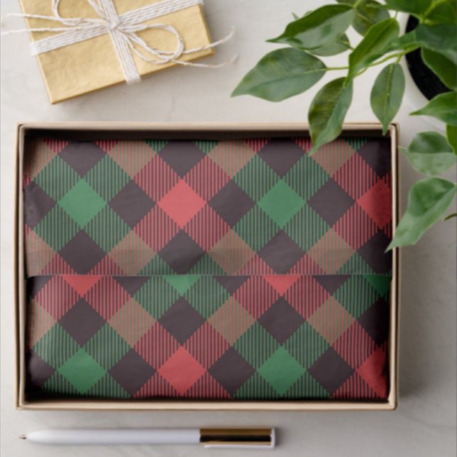 Papel De Seda Bela Xadrez Colorida Scottie (Coordinating plaids for crafting or gifting!)