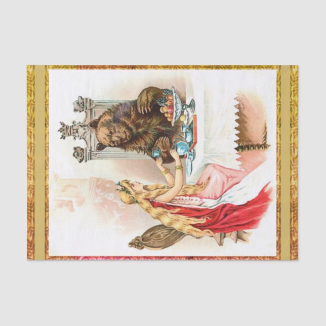 Papel De Seda Beleza A Rosa E A Besta (Frente )