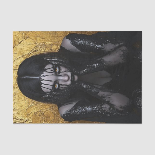 Papel De Seda Beleza Dourada e preta17 (Frente )