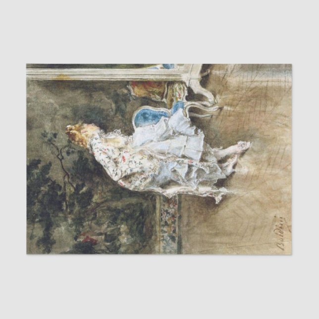 Papel De Seda Beleza Fashionável se admirando no Espelho (Frente )