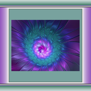 Papel De Seda Beleza Floral Abstrata Arte Fractal Colorida Flor