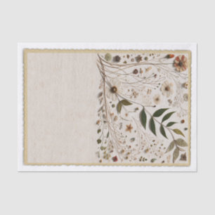 Papel De Seda Beleza Natural Botânica Flores & Folhas Casamento