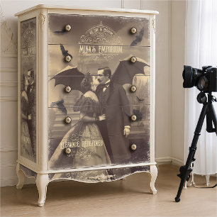 Papel De Seda Beleza Vitoriana Beijo de Drácula Romance Gótico