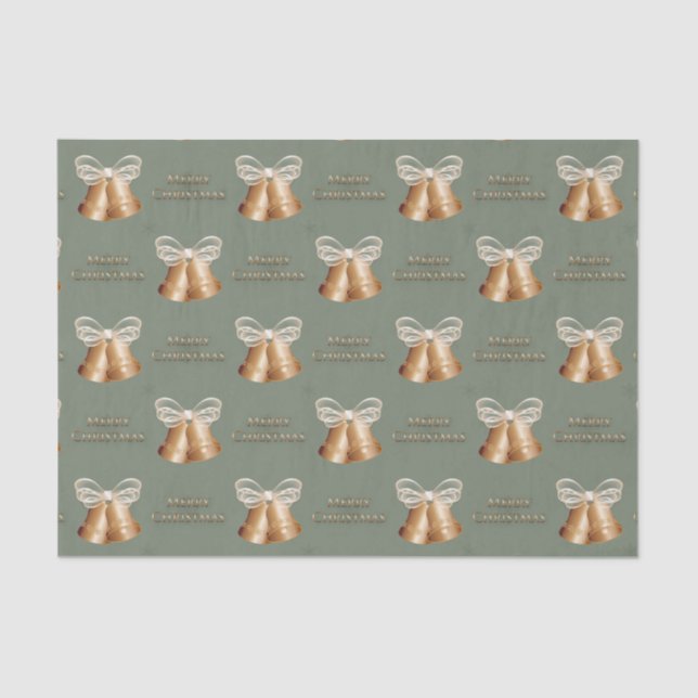 Papel De Seda Beliscos de cobre e Arco de creme Feliz Natal (Frente )