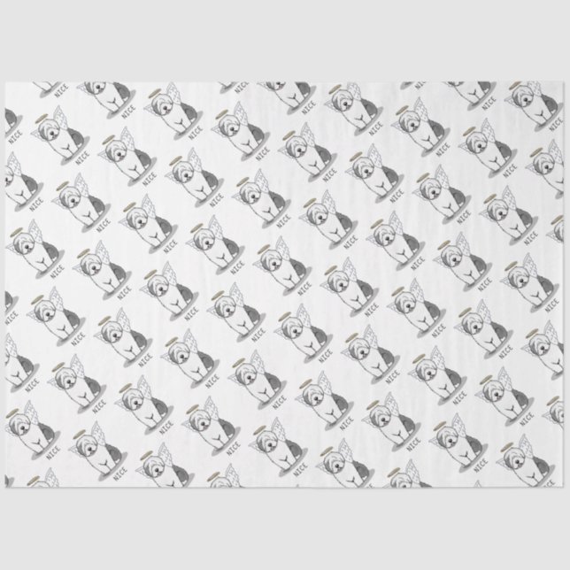 Papel De Seda Belo Anjo - Cãozinho Inglês (Cinza 1) - Bonito (Frente )