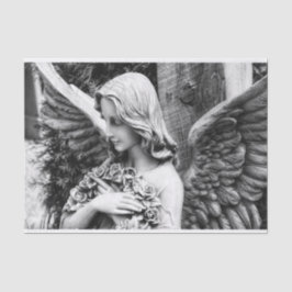Papel De Seda Belo anjo segurando rosas no peito