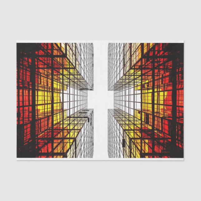 Papel De Seda Belo arranha-céu da cidade urbana (Frente )