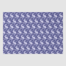 Papel De Seda Belo Coelho Azul e Branco Dedham Delft