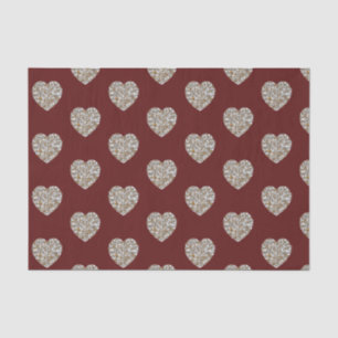 Papel De Seda Belo coração branco e Dourado de textura mármica