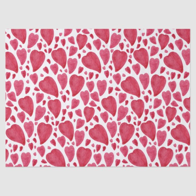 Papel De Seda Belo Coração de Aquarela  (Frente )