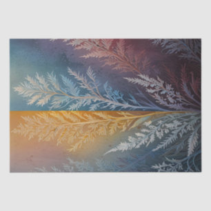 Papel De Seda Belo cristal de gelo multicolorido com penas