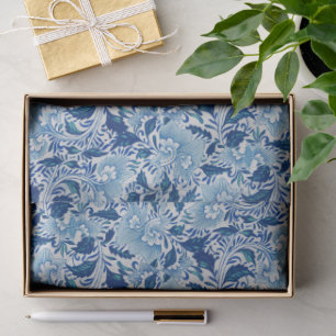 Papel De Seda Belo Damasco Azul