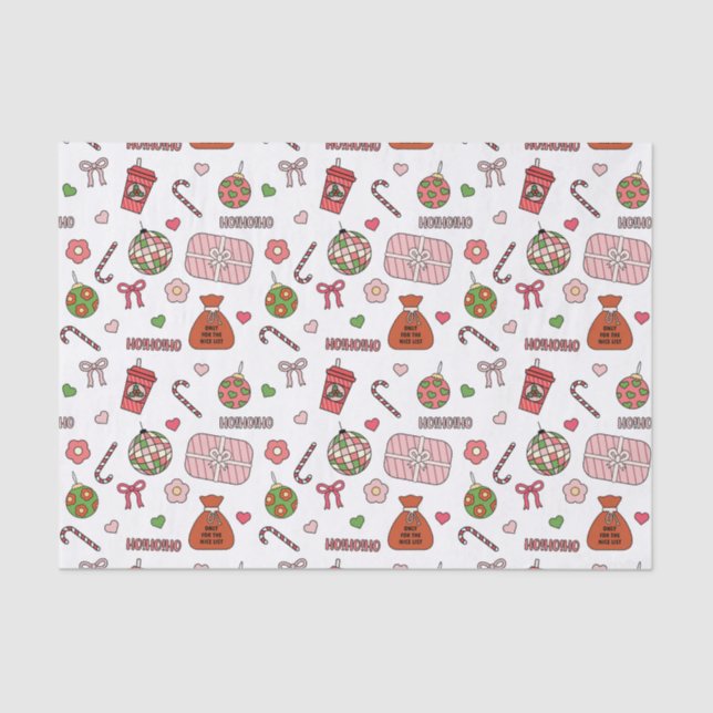 Papel De Seda Belo Natal Branco e Colorido (Frente )