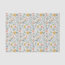 Papel De Seda Belo Padrão Botânico Floral