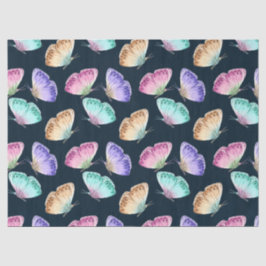 Papel De Seda Belo Padrão de Borboleta de Aquarela