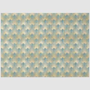 Papel De Seda Belo padrão do ventilador, ouro teórico, padrão Ar
