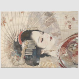 Papel De Seda Belo retrato Geisha