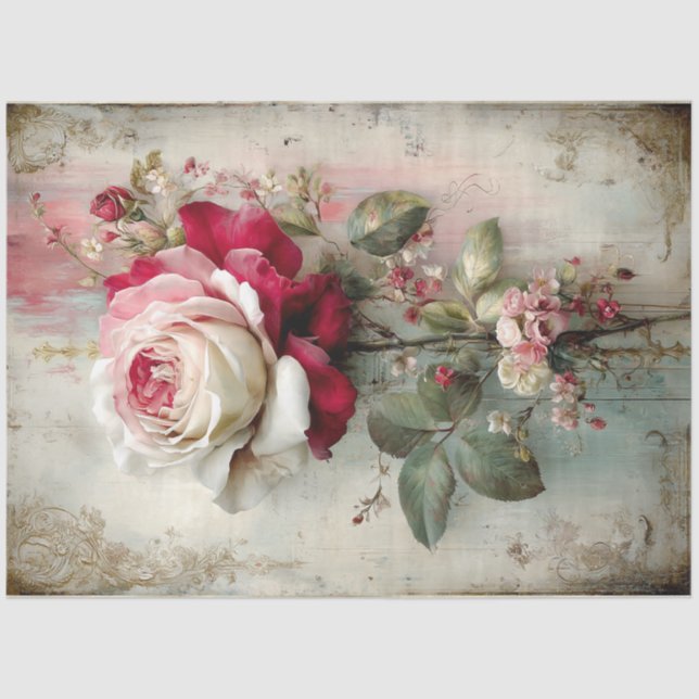 Papel De Seda Belo Rosa de coleção de beleza (Frente )