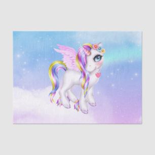Papel De Seda Belo Unicórnio com Rainbow Mane Tail